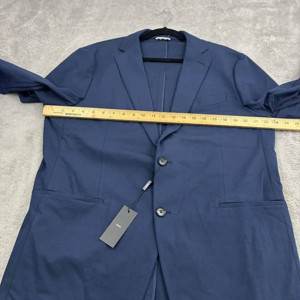 NWT Sene‎ Blazer Jacket Mens 46 Blue FlexTech Single Breasted Business Formal